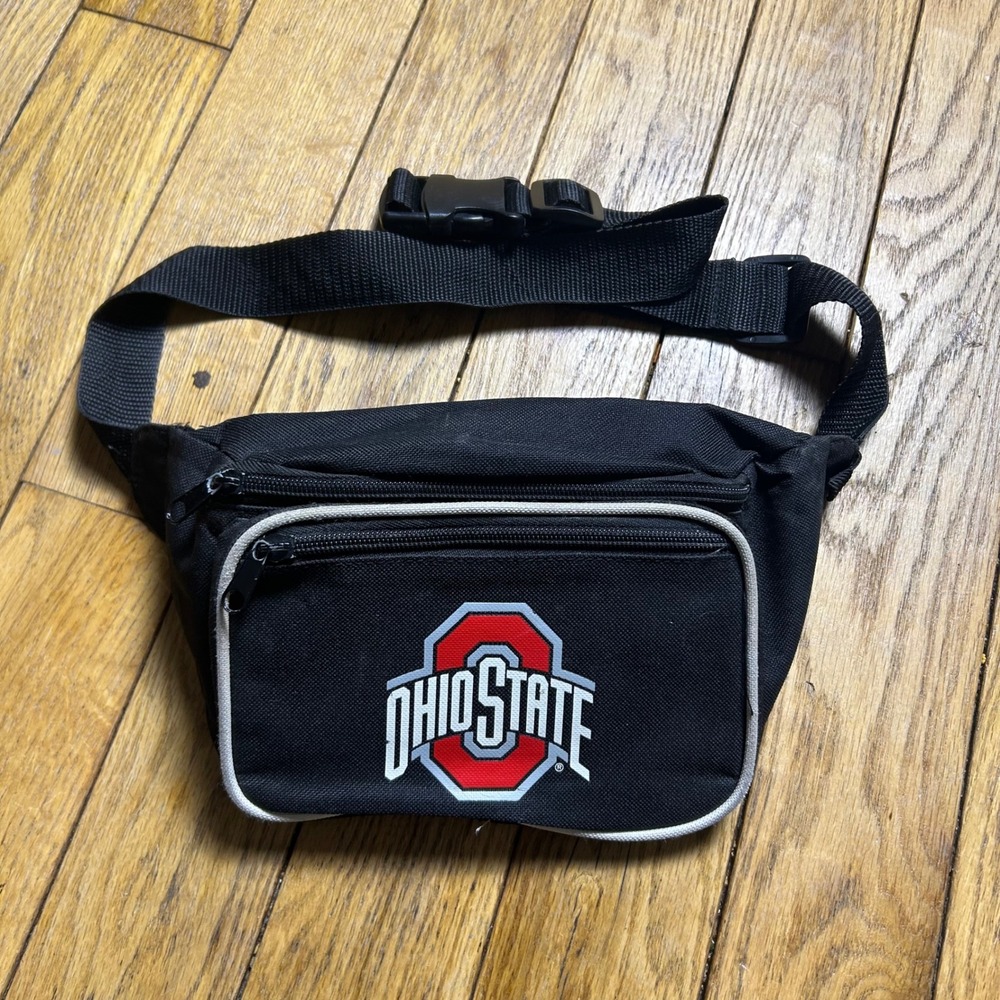 Vintage Ohio State Buckeyes Fanny Pack Black Waist Bag NCAA Football Tailgate‎
